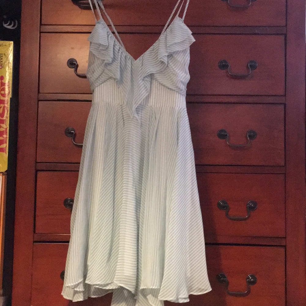 Guess blue and white pinstripe dress